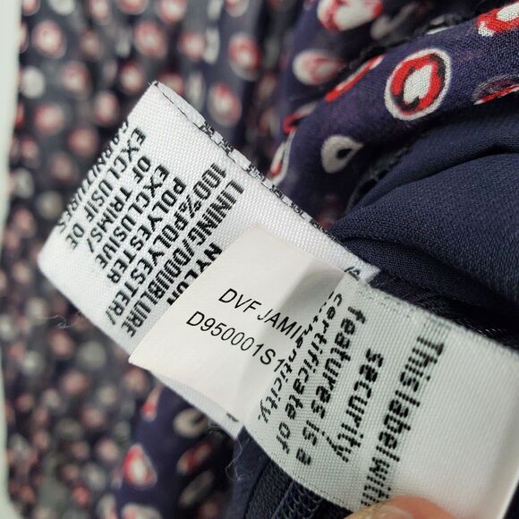 DVF Diane Von Furstenberg 0 Jamie Silk Blend Long Sleeve Cocktail Tiered Dress - Picture 9 of 12